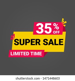 35% Off Mega Sale Vektor Label Free