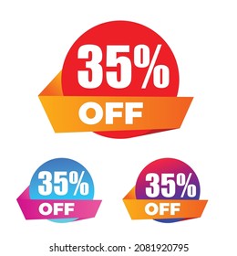 35% Off Sale Discount Tag, Sticker, Label, Sign, Price tag with 30% Percentage off. Special Offer promo design with discount sticker,discount tag,special offer 35%