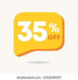 35% off. Vector illustration of Special Offer sticker for sales. Discount tag for advertising campaign for stores, retail, marketing, shopping ad.