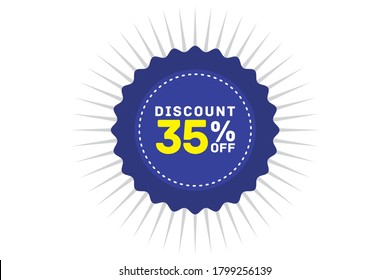 35 percent discount blue color,sticker sale, tage shop