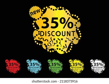 35 percent discount new offer logo and icon design