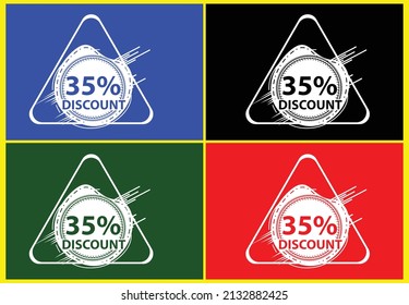 35 percent discount new offer logo and icon design template