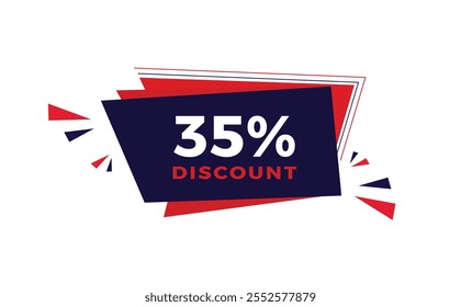 35 percent discount sale great promotion, shopping discount label vector illustration.