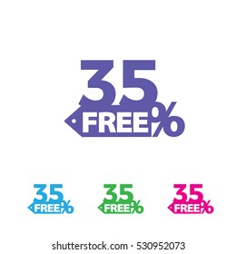 35 percent free sell vector icon, free shopping icon