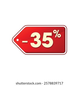 35 percent Hang Tag Discount Banner Vector Template