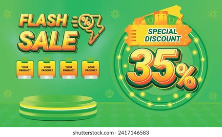 35 PERCENT OFF DISCOUNT FLASH SALE PROMO SHOPPING DAY BACKGROUND SOCIAL MEDIA