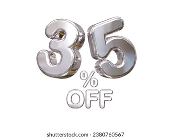 35 percent off discount sale 3d rendering text illustration