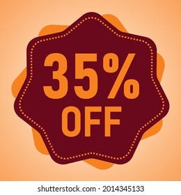 35 percent off. Floating balloon for promotions and offers