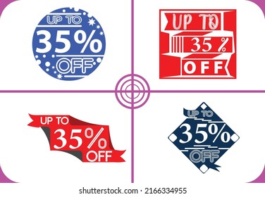 Up to 35 percent off logo, sticker, icon and t shirt design template