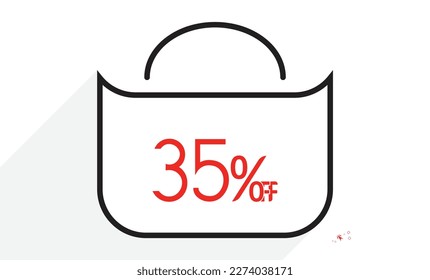 35 percent off sale label symbol.