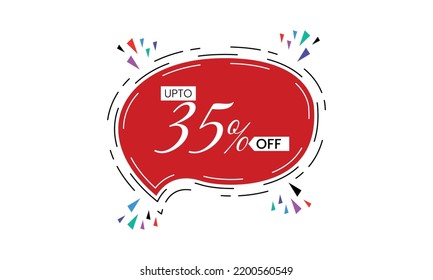 35 Percent Sale Promotion Vector, Abstract 35 Percent Off Typography