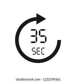 The 35 seconds, stopwatch vector icon, digital timer. clock and watch, timer, countdown symbol.