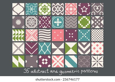 35 simple abstract patterns set