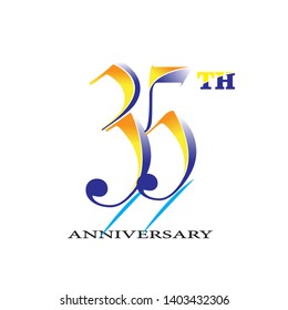 35 th anniversary logo design vector