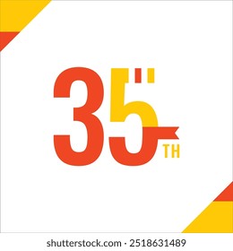 35 Th Fun Number Anniversary Celebration Design Illustration Collection