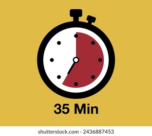 35 Timer sign icon. 35 minutes stopwatch symbol