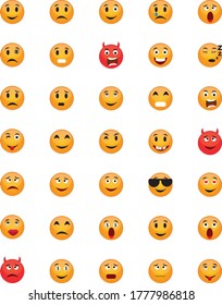 35 Vector Emoji Vector Icon Set.