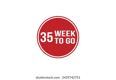 35 week to go red banner design vector illustration