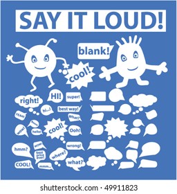 35 white comic chat & idea bubbles. vector