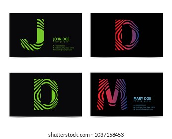 3.5" x 2" Business Card Mockup. Font as illustration. Vector graphic.