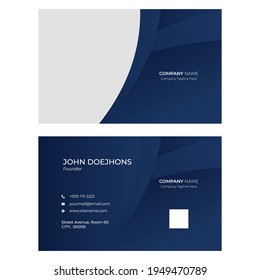 3.5 x 2 inch Business Card Blue Style High Resolution Ready for Print