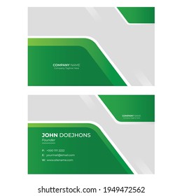 3.5 x 2 inch Business Card Green Style High Resolution Ready for Print	
