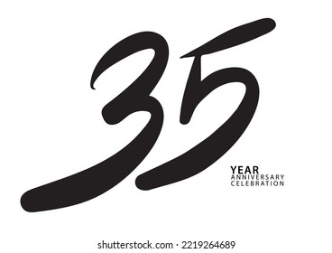 35 year anniversary celebration black color logotype vector, 35 number design, 35th Birthday invitation, logo number design vector illustration
