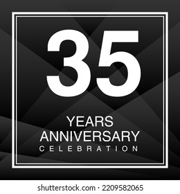 35 Year Anniversary Celebration Logo Vector On Red Background, 35 Number Design, 35th Birthday Logo, Logotype Number, Vector Anniversary For Celebration, Invitation Card, And Greeting Card