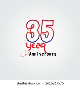 35 Year Anniversary Celebration Logotype Vector Stock Vector (Royalty ...