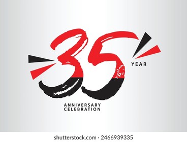 Vector de logotipo de la celebración del aniversario de 35 años, diseño de número 35, invitación de cumpleaños 35, Plantilla de logotipo de aniversario, Vector de diseño de número de logotipo, fuente de caligrafía, logotipo de tipografía, diseño de Vector