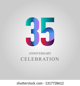 35 Year Anniversary Celebration Vector Template Design Illustration