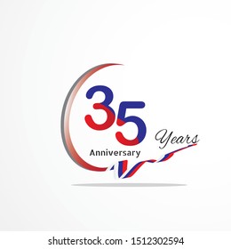 35 Year Anniversary celebration Vector Template Design Illustration