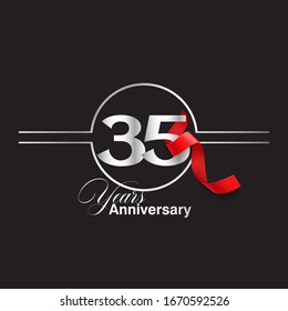 35 Year Anniversary celebration Vector Template Design Illustration