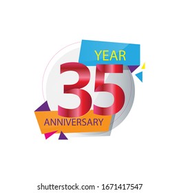 35 Year Anniversary celebration Vector Template Design Illustration