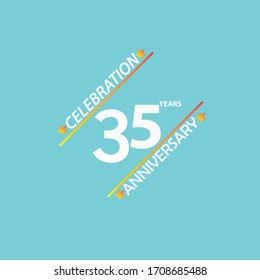 35 años de celebración, diseño vectorial para celebraciones, tarjetas de invitación y tarjetas de felicitación