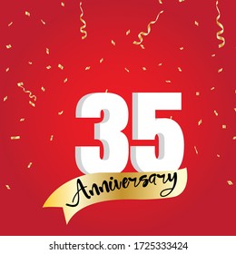 35 year anniversary celebration, vector design for celebrations, invitation cards and greeting cards