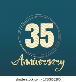 35 year anniversary celebration, vector design for celebrations, invitation cards and greeting cards