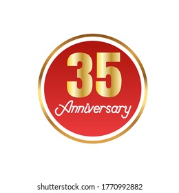 35 year anniversary celebration, vector design for celebrations, invitation cards and greeting cards