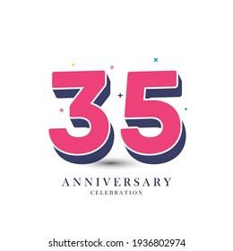 35 Year Anniversary Celebration Vector Template Design Illustration