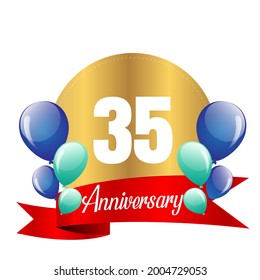 35 year anniversary celebration, vector design for celebrations, invitation cards and greeting cards