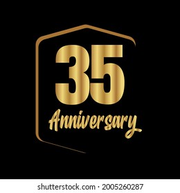 35 year anniversary celebration, vector design for celebrations, invitation cards and greeting cards