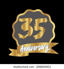 Celebración del aniversario de 35 años, diseño vectorial para celebraciones, tarjetas de invitación y tarjetas de felicitación