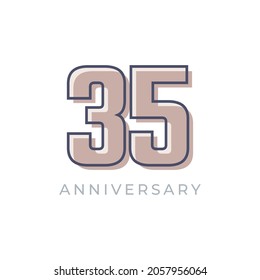 35 Year Anniversary Celebration Vector. Happy Anniversary Greeting Celebrates Template Design Illustration