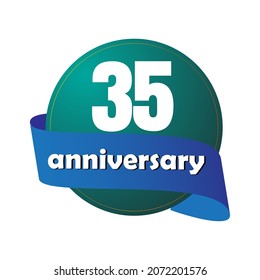 35 year anniversary celebration, vector design for celebrations, invitation cards and greeting cards