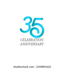 35 Year Anniversary Celebration Vector Template Design Illustration