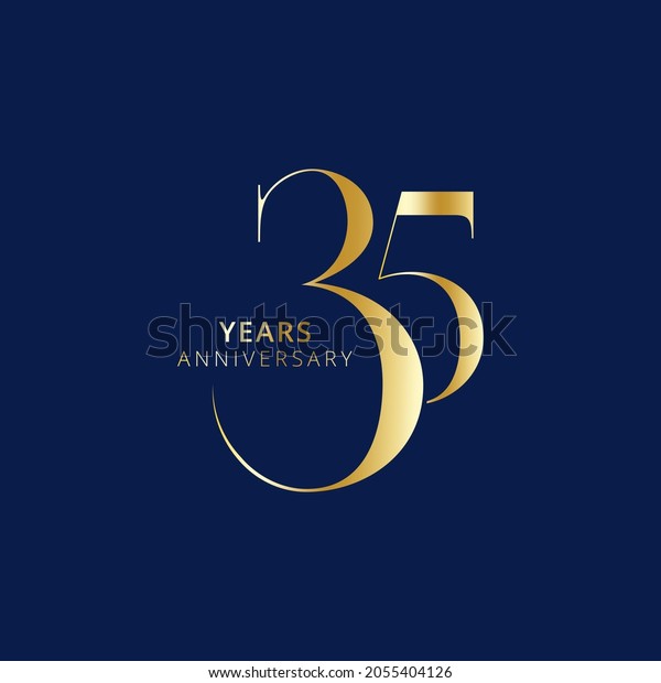 35 Year Anniversary Logo, Golden Color,\
Vector Template Design element for birthday, invitation, wedding,\
jubilee and greeting card\
illustration.