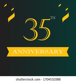 35 year anniversary logo template, 35 year anniversary icon label, 35 year anniversary party symbol
