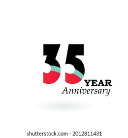 35 Year Anniversary Logo Vector Template Design Illustration