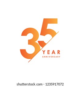 35 Year Anniversary Vector Template Design Illustration