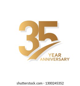 35 Year Anniversary Vector Template Design Illustration